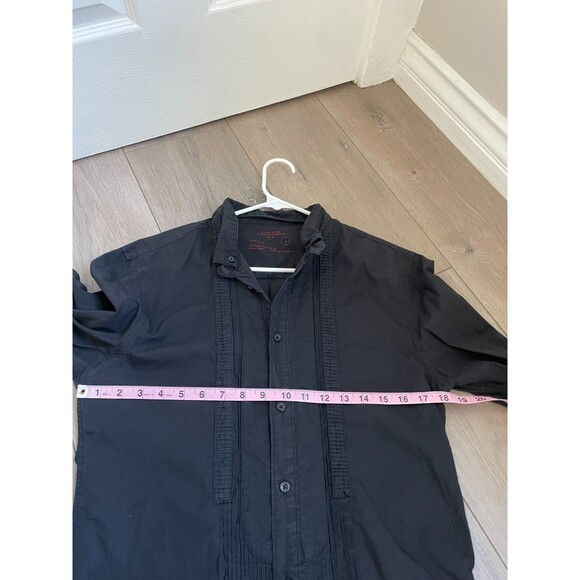 ALLSAINTS Men's Button Up Jesmond Shirt Black Cotton size M long sleeve y2k - Picture 3 of 8